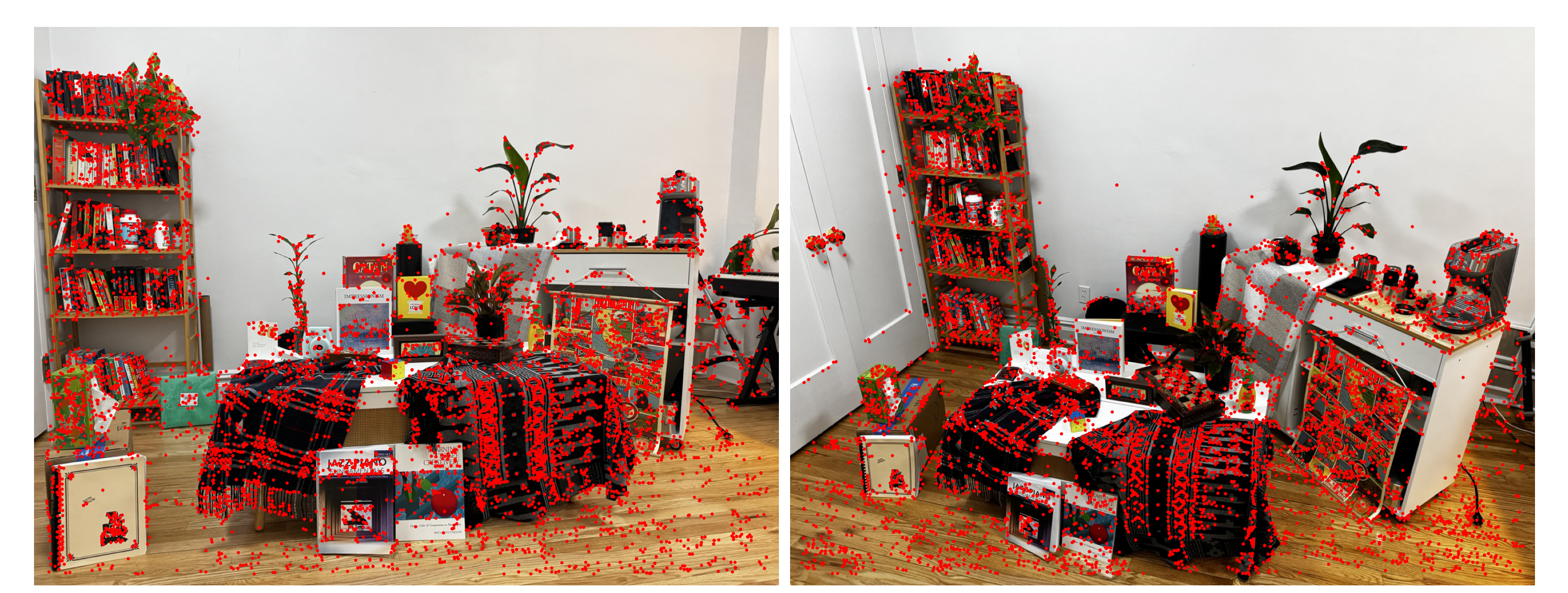 SIFT features detected in both images